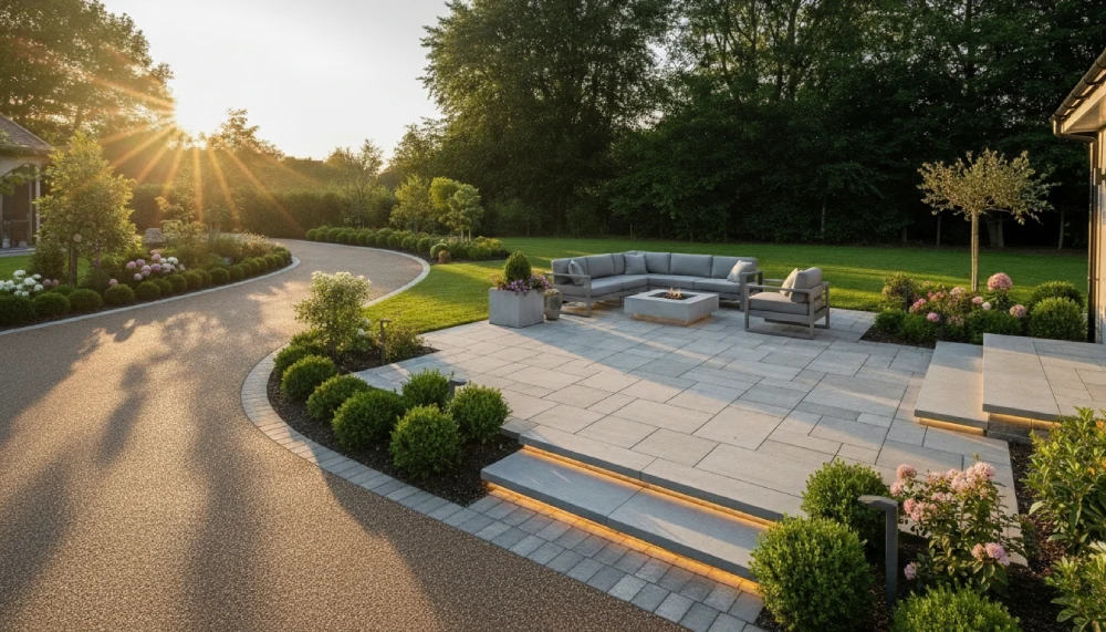 Durable resin driveway surface detail