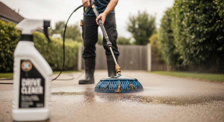 Concrete driveway resurfacing process