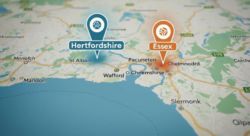 Oil stained concrete driveway