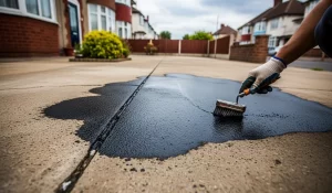 Pressure washing driveway surface