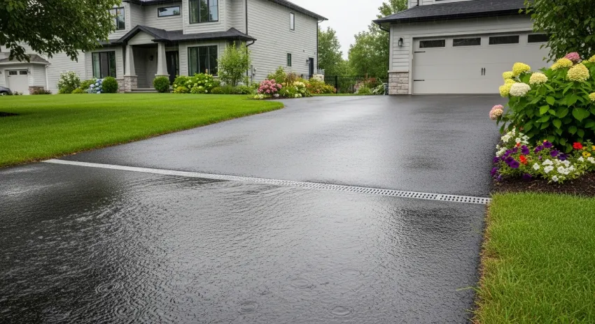 Driveway drainage channel installation