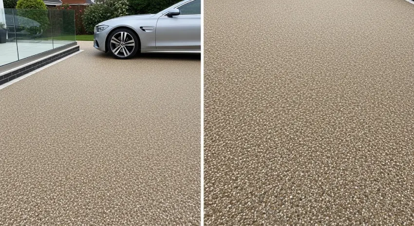 Finished residential tarmac driveway