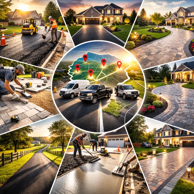 Professional tarmac driveway construction work