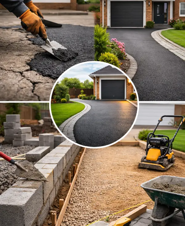 Resin bound driveway installation layers