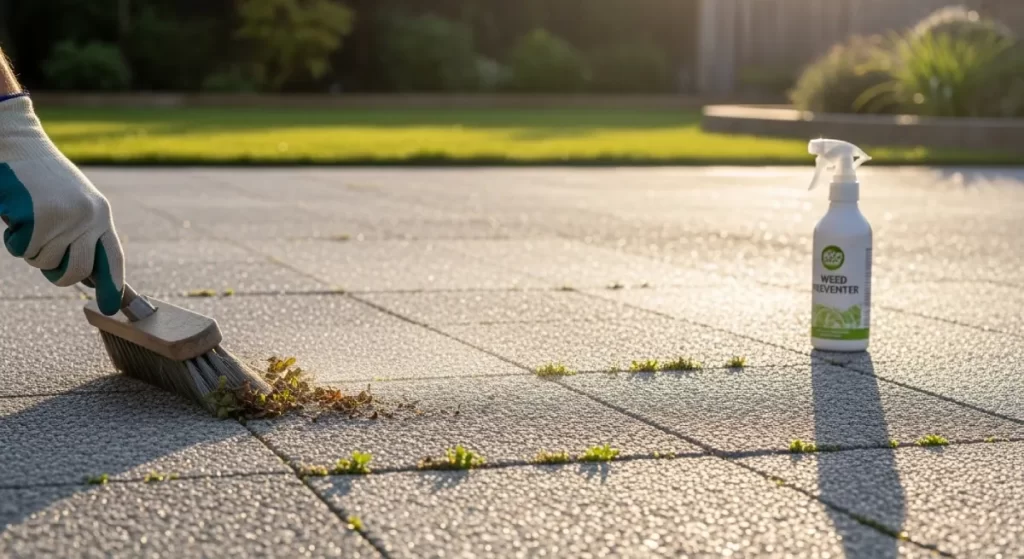 gravel driveway weed prevention method