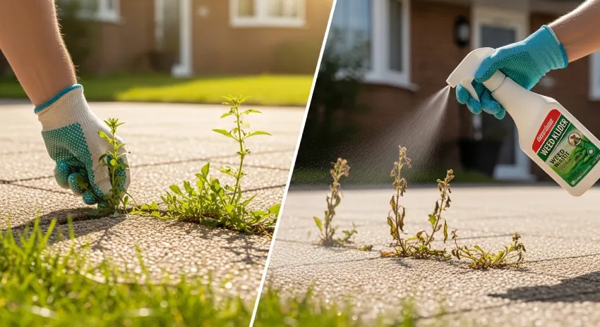 installing weed membrane under gravel