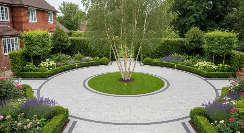 circular driveway large UK garden