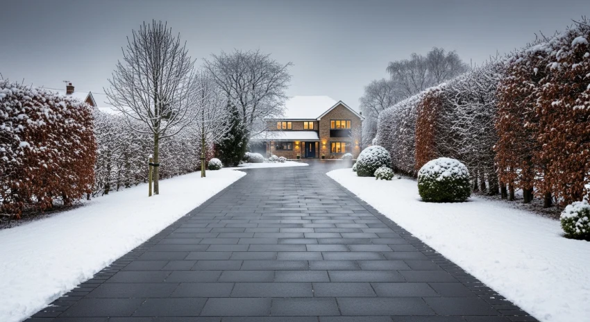 Heated driveway melting snow UK