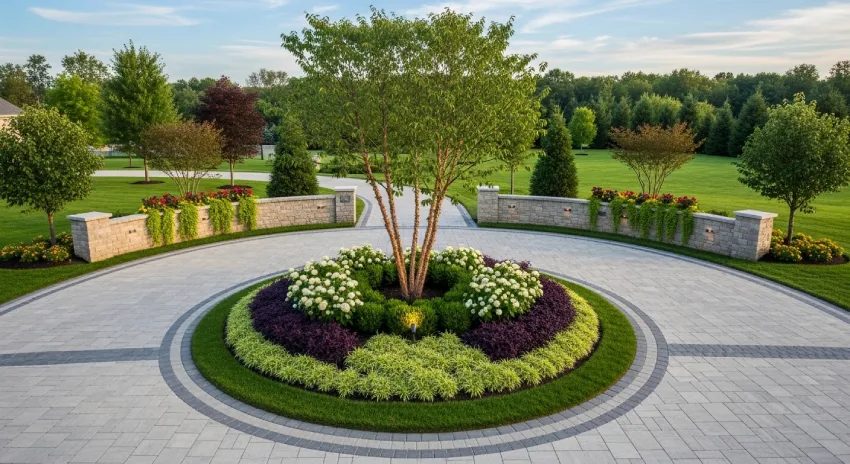 resin bound circular driveway design